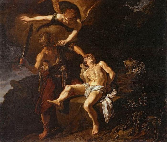 Pieter Lastman The Angel of the Lord Preventing Abraham from Sacrificing his Son Isaac China oil painting art
